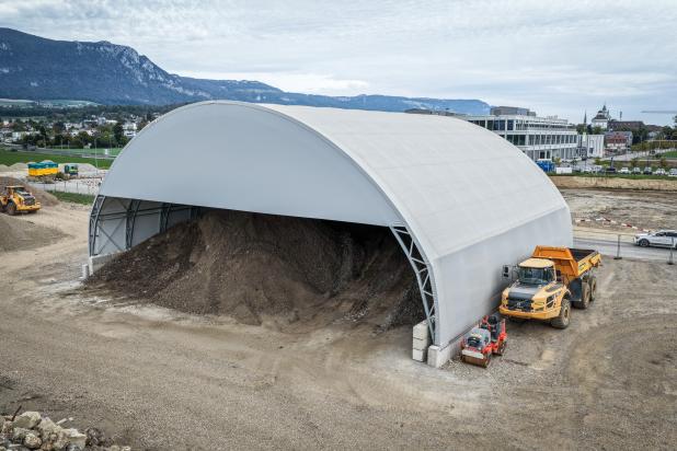 Die Leichtbauhalle am neuen Standort in Solothurn